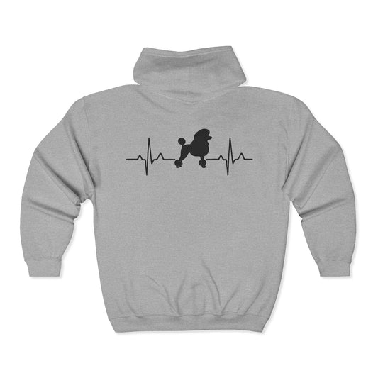My Heart Beats For Poodles Unisex Full Zip Hoodie
