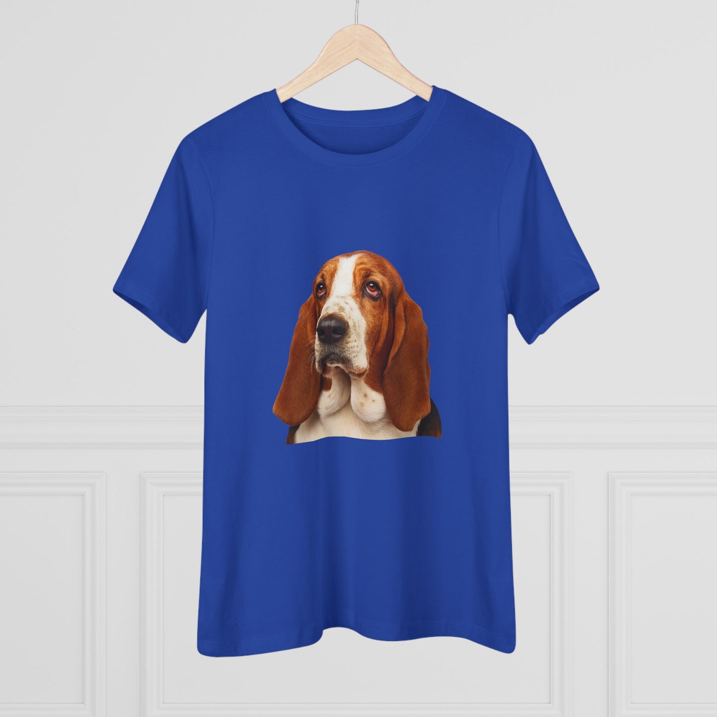 Basset Head Women's Short Sleeve Crewneck Tee