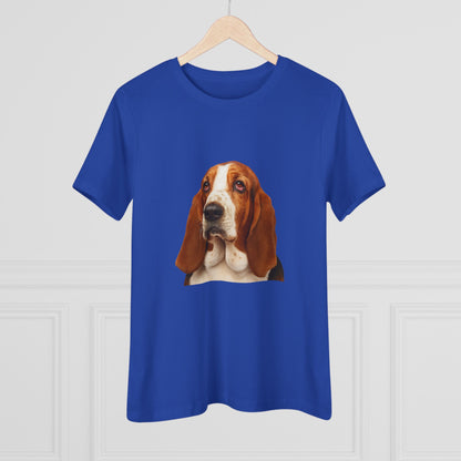 Basset Head Women's Short Sleeve Crewneck Tee