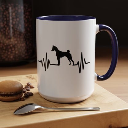 My Heart Beats For Basenjis 2-Tone Coffee Mug