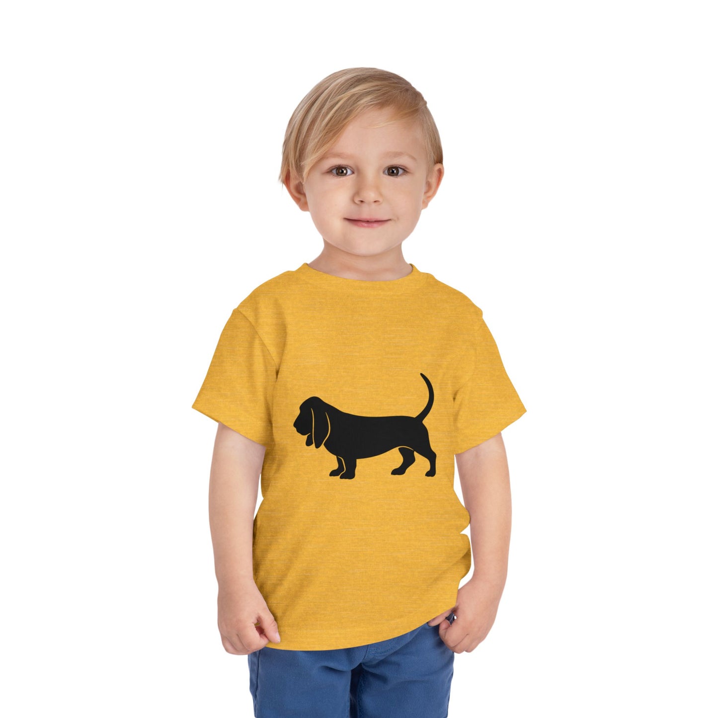 Basset Silhouette Toddler Unisex Short Sleeve Crewneck Tee