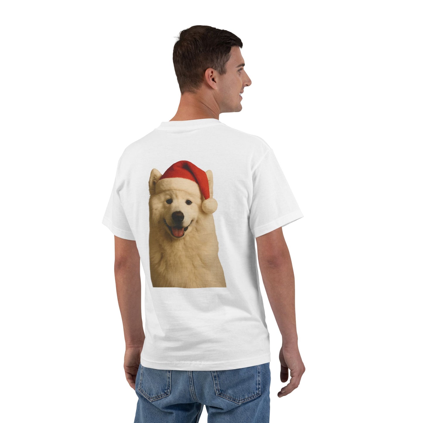 Santa Paws Samoyed Men's Short-Sleeve Crewneck Tee