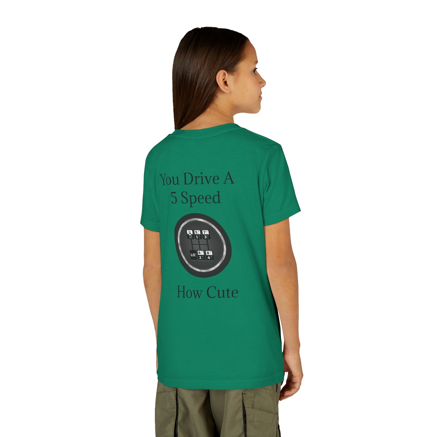 5 Speed How Cute Youth Unisex Short Sleeve Crewneck Tee