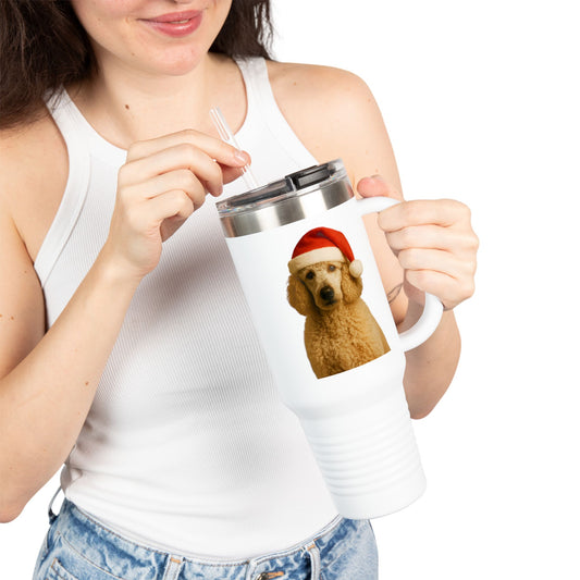 Santa Paws Poodle Insulated Travel Mug