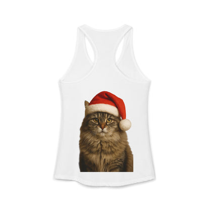 Santa Paws Cat Women's Racerback Tank