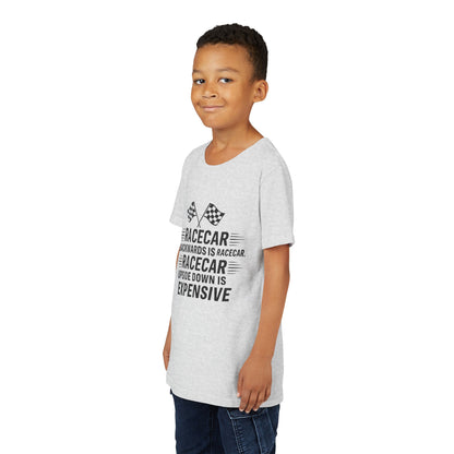 Racecar Backwards Youth Unisex Short Sleeve Crewneck Tee