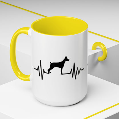 My Heart Beats For Dobermans 2-Tone Coffee Mug