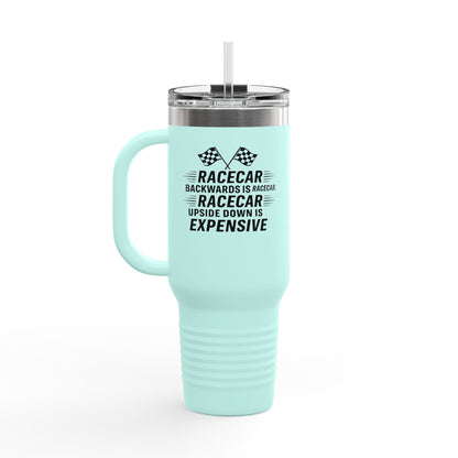 Racecar Backwards Insulated Travel Mug