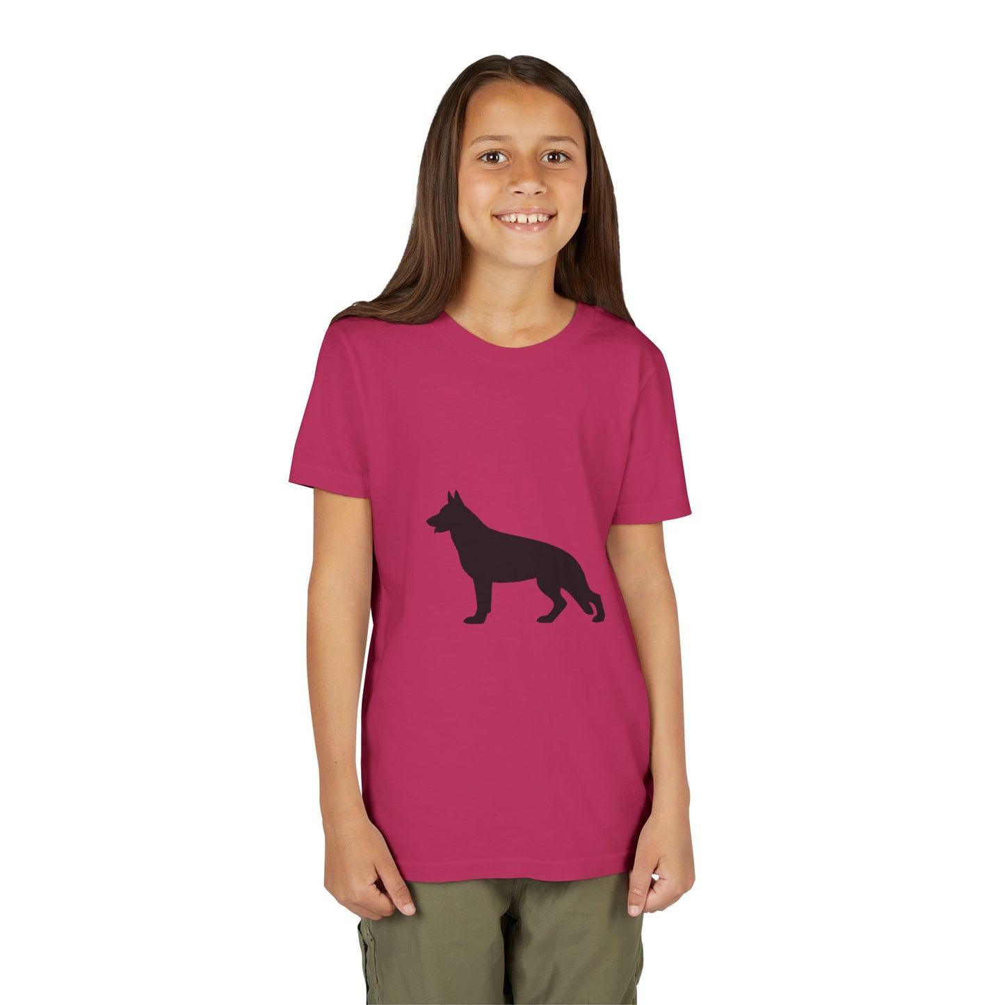 German Shepherd Silhouette Youth Unisex Short Sleeve Crewneck Tee
