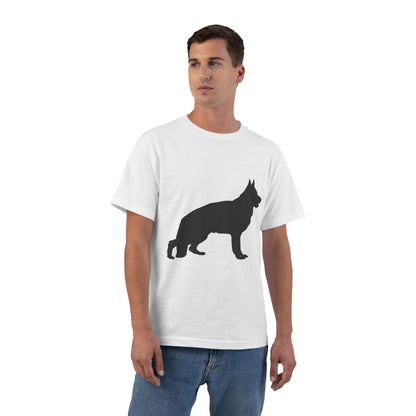 German Shepherd Silhouette Men's Short-Sleeve Crewneck Tee