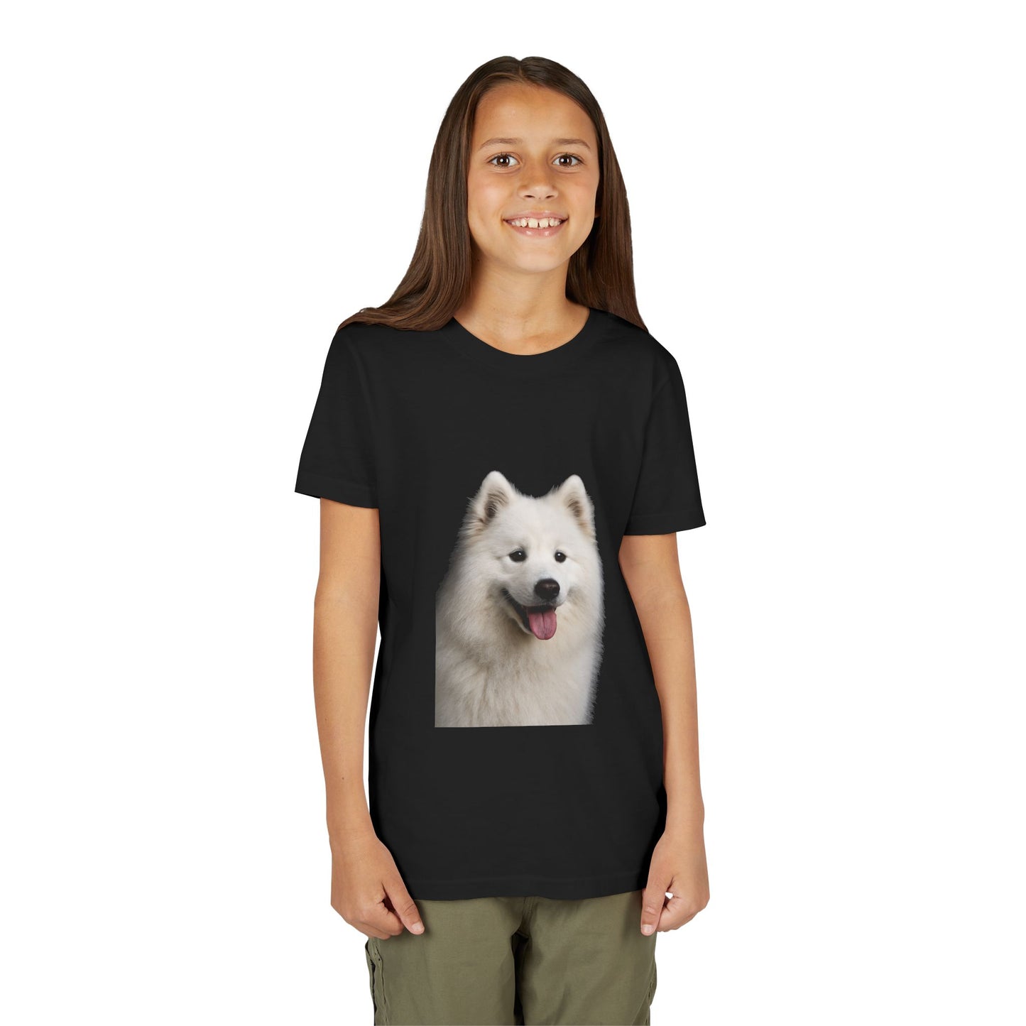 Samoyed Head Youth Unisex Short Sleeve Crewneck Tee