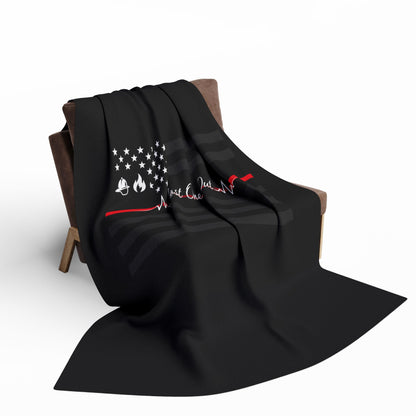 Thin Red Line Arctic Fleece Blanket