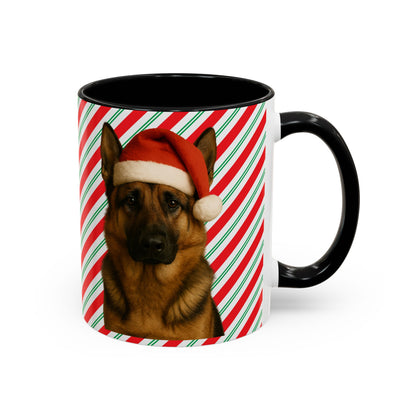 Santa Paws German Shepherd 2-Tone Coffee Mug
