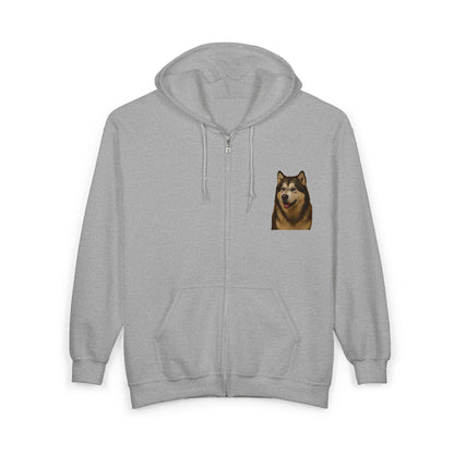 Malamute Head Unisex Full Zip Hoodie