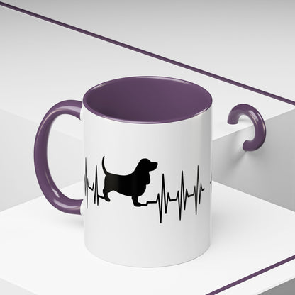 My Heart Beats For Bassets 2-Tone Coffee Mug