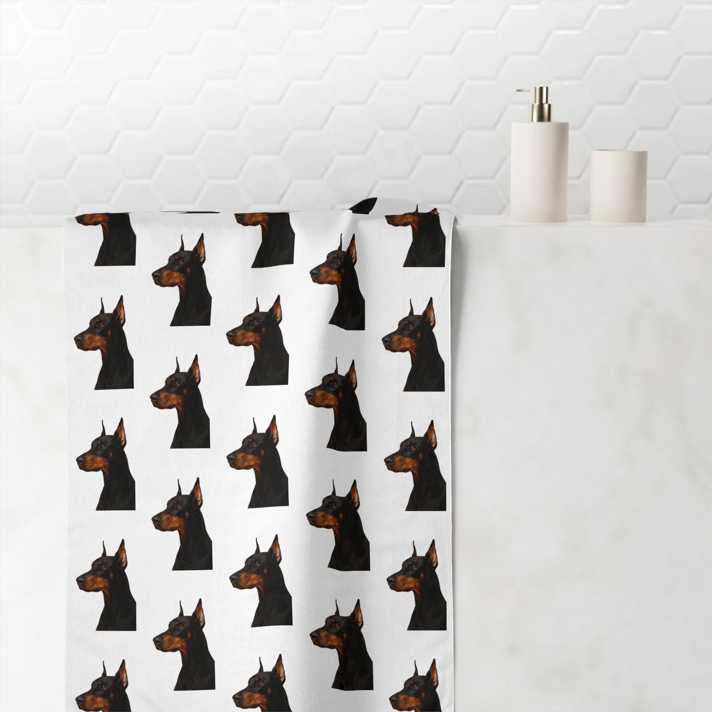 Doberman Head Mink-Cotton  Beach Towel
