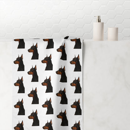 Doberman Head Mink-Cotton  Beach Towel