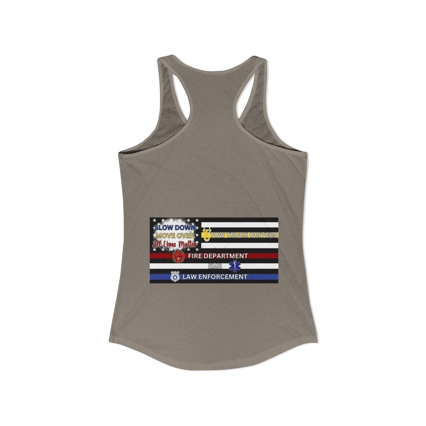 Slow Down Move Over Flag Women's Racerback Tank