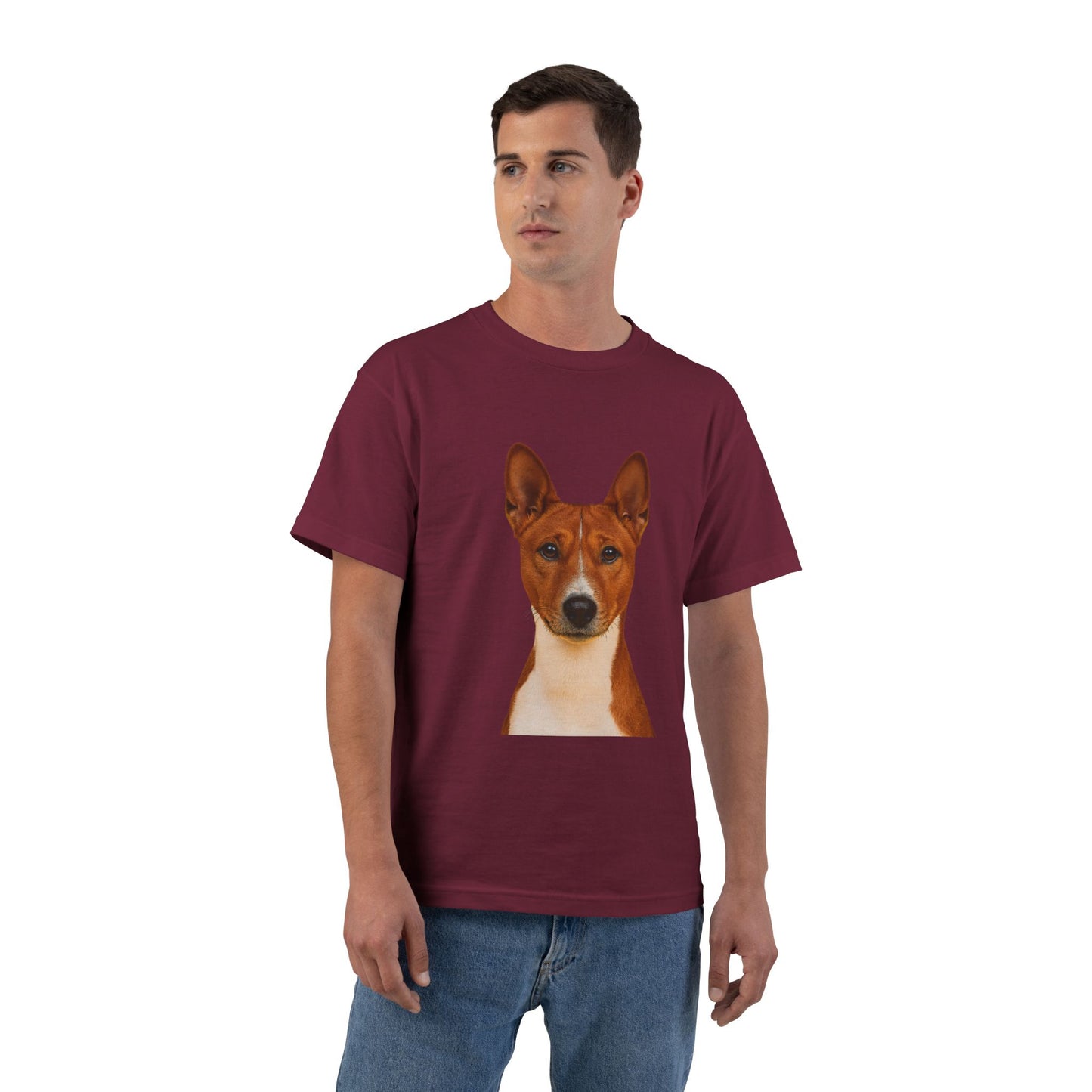 Basenji Head Men's Short-Sleeve Crewneck Tee