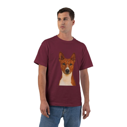 Basenji Head Men's Short-Sleeve Crewneck Tee
