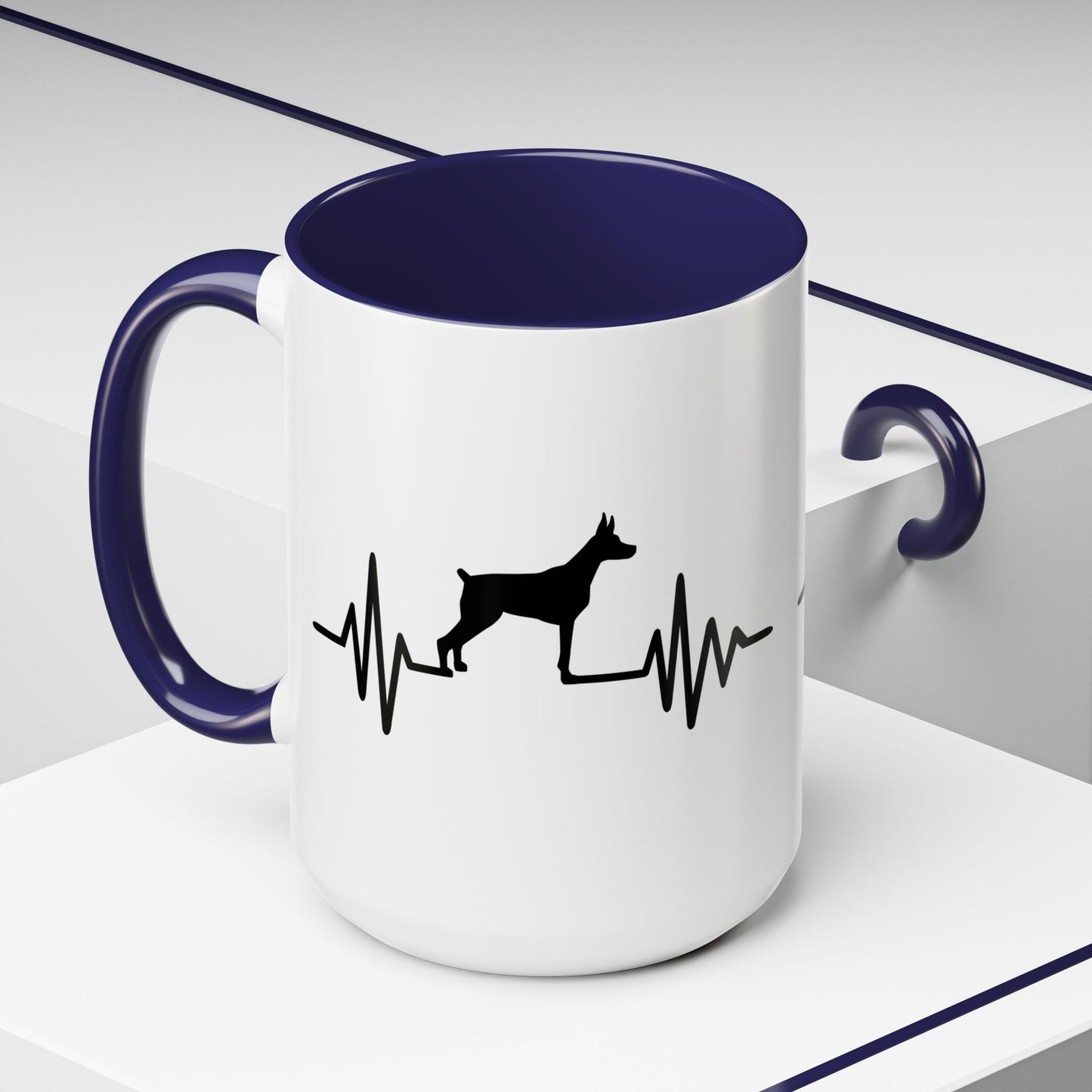 My Heart Beats For Dobermans 2-Tone Coffee Mug