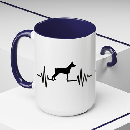 My Heart Beats For Dobermans 2-Tone Coffee Mug