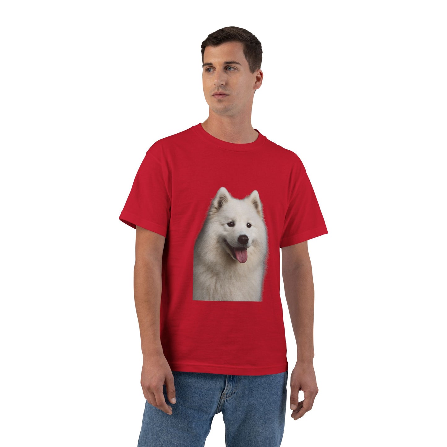 Samoyed Head Men's Short-Sleeve Crewneck Tee