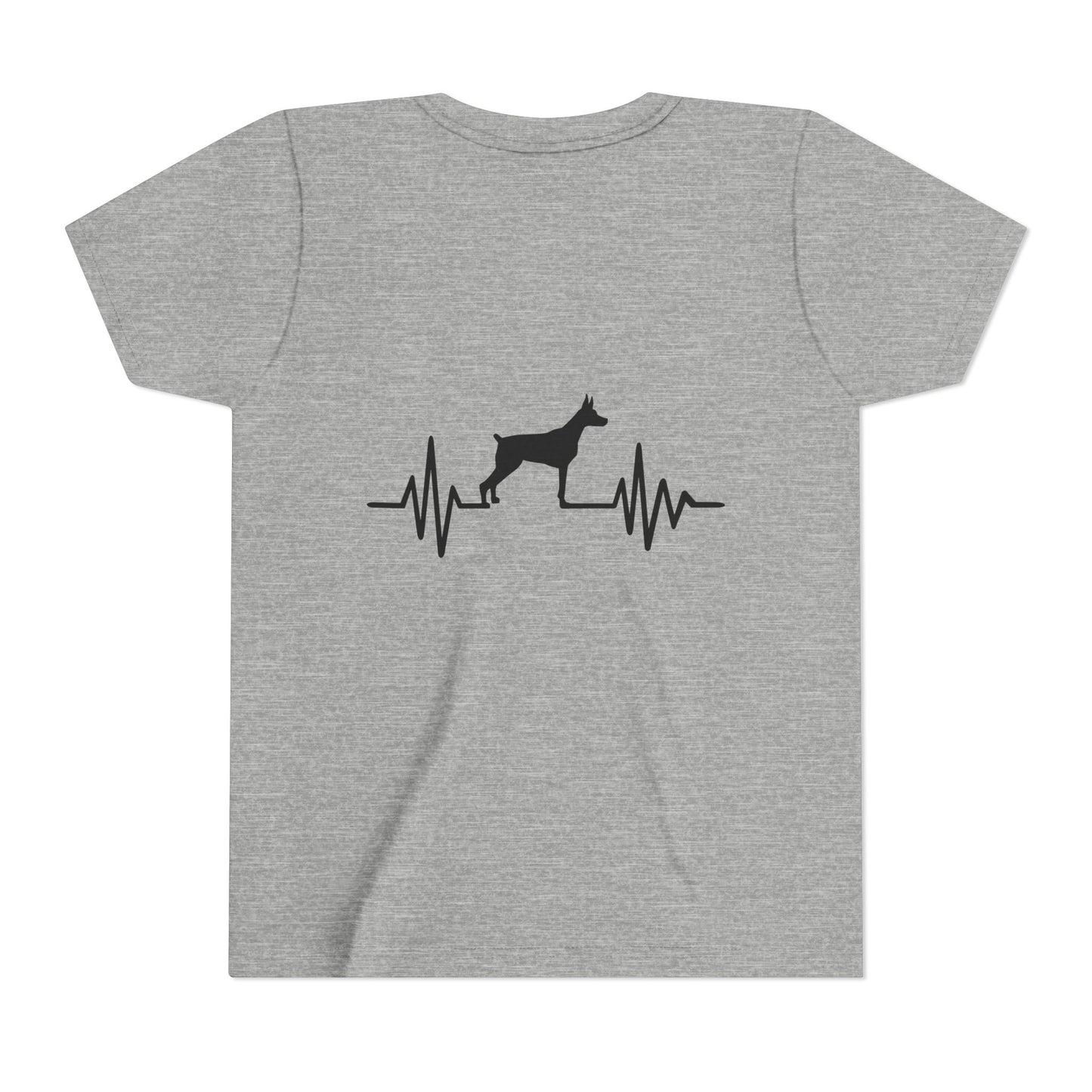 My Heart Beats For Dobermans Youth Unisex Short Sleeve Crewneck Tee