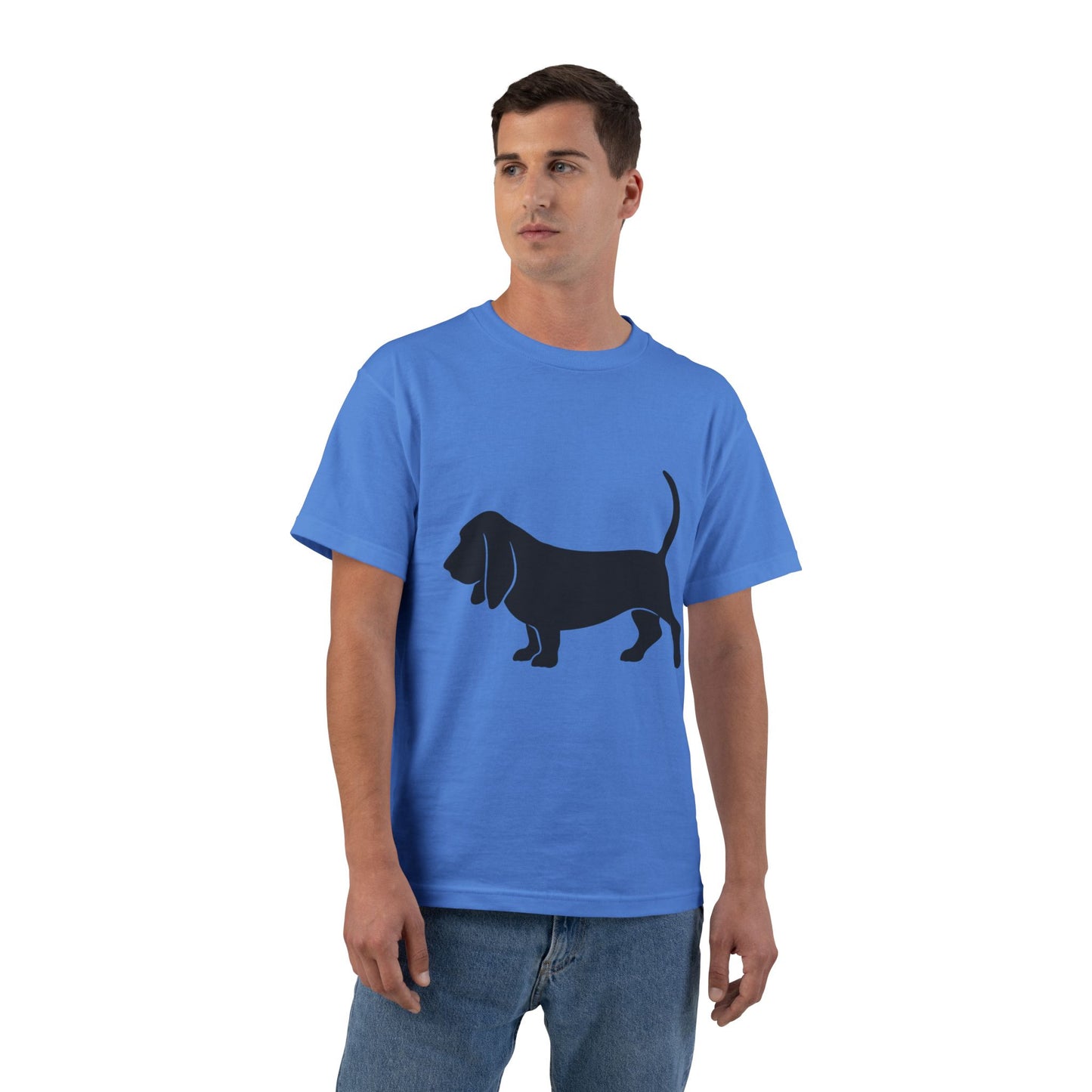 Basset Silhouette Men's Short-Sleeve Crewneck Tee