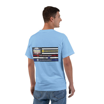 Slow Down Move Over Flag Men's Short-Sleeve Crewneck Tee