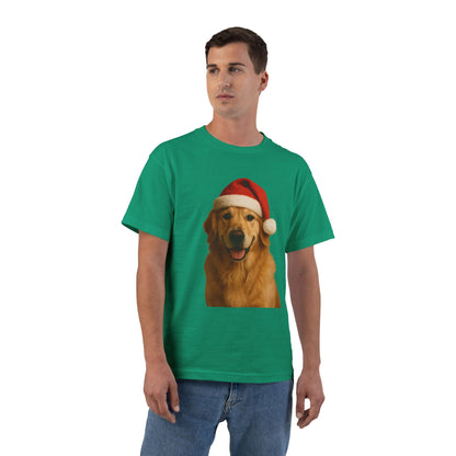 Santa Paws Golden Men's Short-Sleeve Crewneck Tee