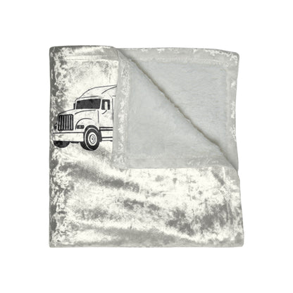 Semi Truck Crushed Velvet Blanket