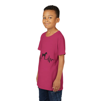 My Heart Beats For Basenjis Youth Unisex Short Sleeve Crewneck Tee