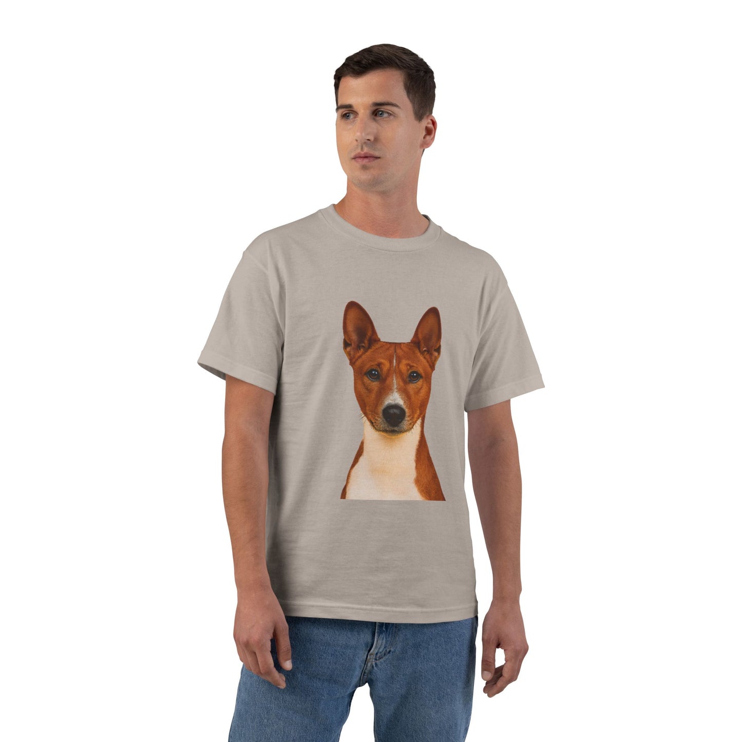 Basenji Head Men's Short-Sleeve Crewneck Tee
