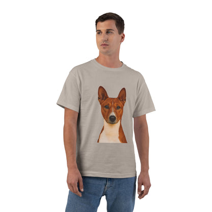 Basenji Head Men's Short-Sleeve Crewneck Tee