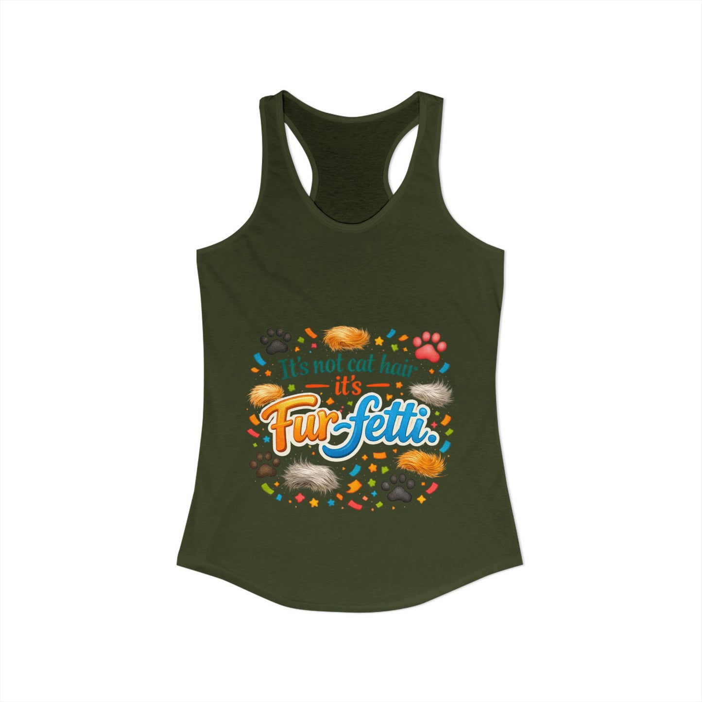 Fur-Fetti Cat Women's Racerback Tank