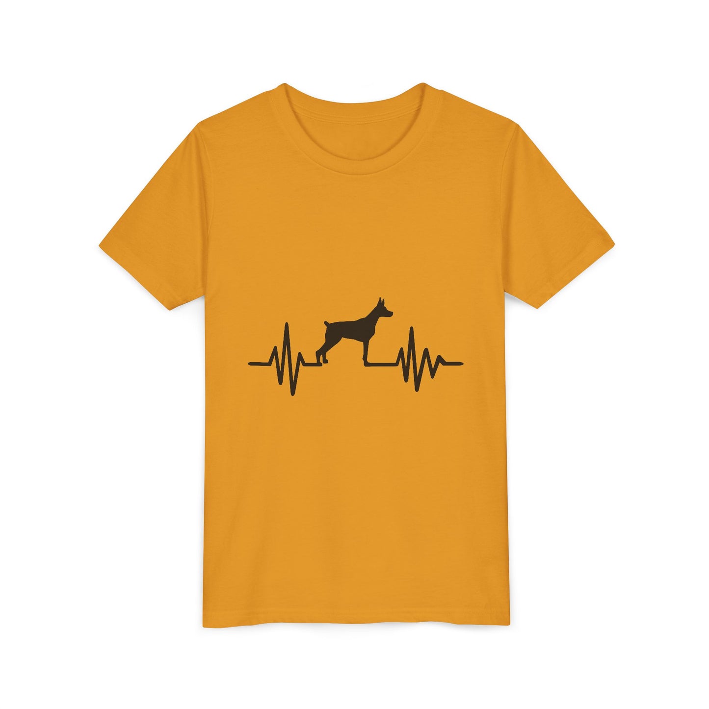 My Heart Beats For Dobermans Youth Unisex Short Sleeve Crewneck Tee