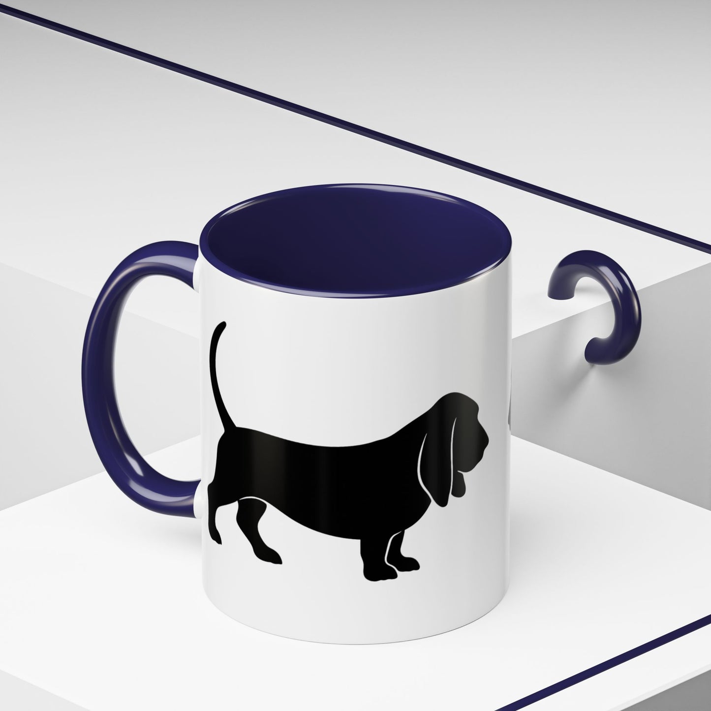 Basset Silhouette 2-Tone Coffee Mug