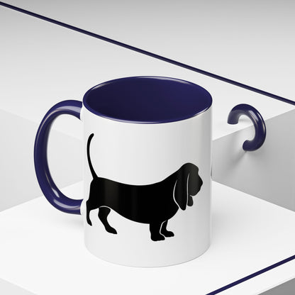 Basset Silhouette 2-Tone Coffee Mug