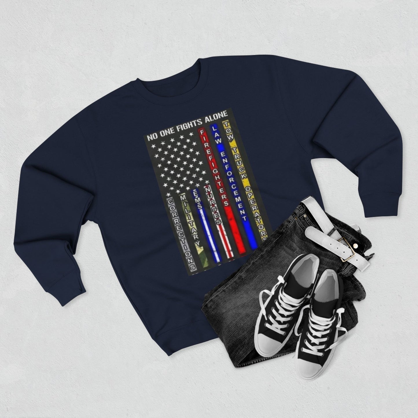No One Fights Alone Unisex Crewneck Sweatshirt
