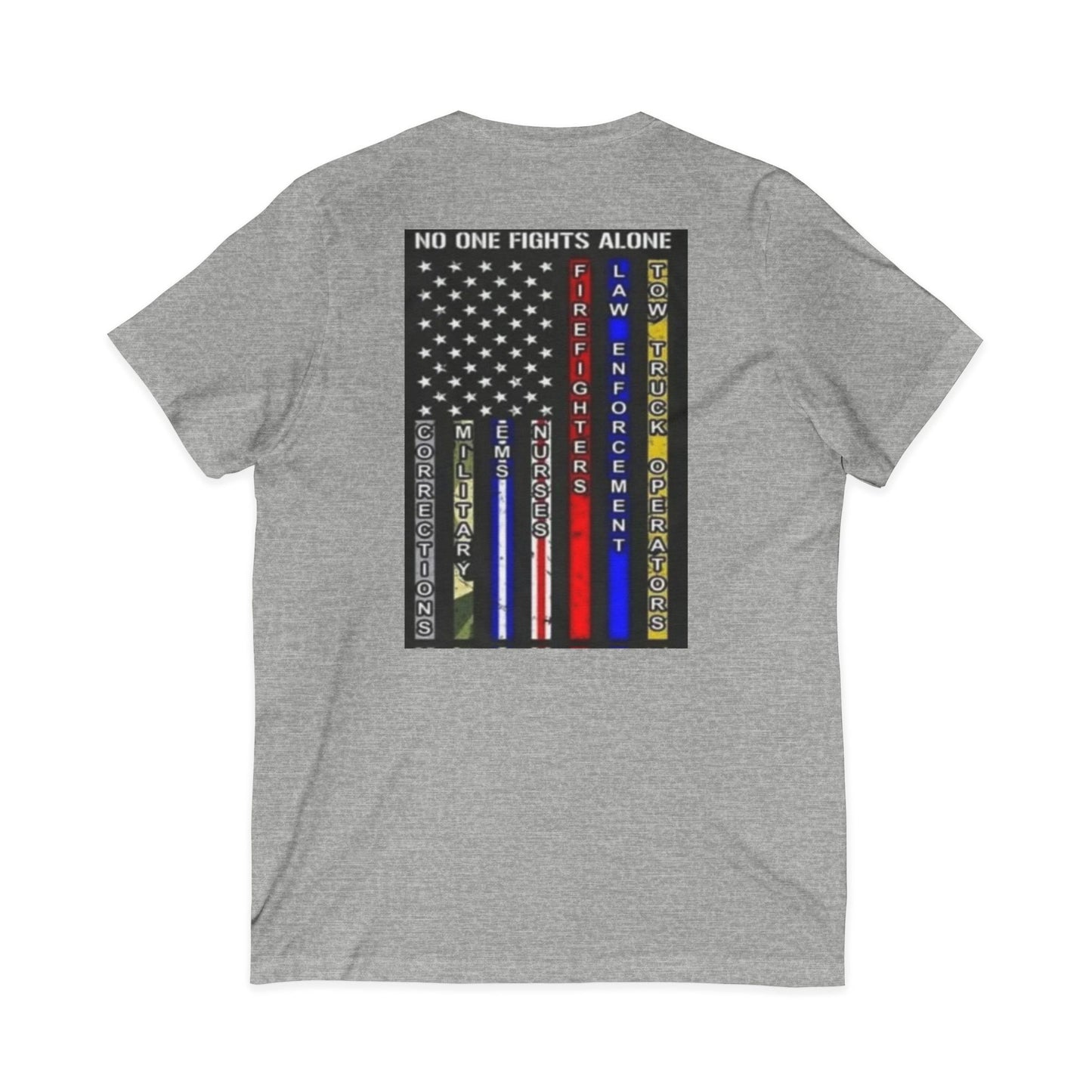 No One Fights Alone Unisex Short Sleeve V-Neck Tee