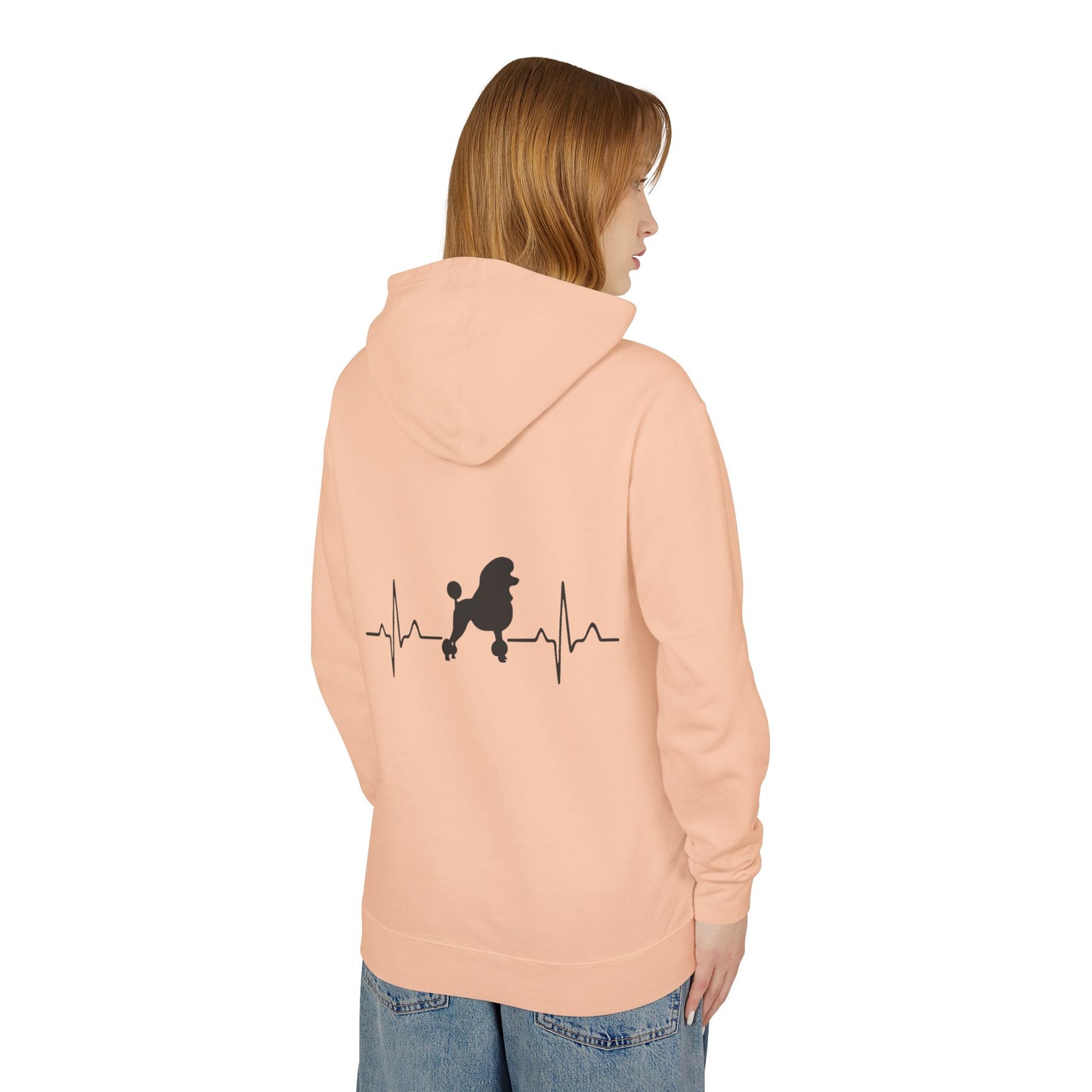 My Heart Beats For Poodles Unisex Lightweight Hoodie