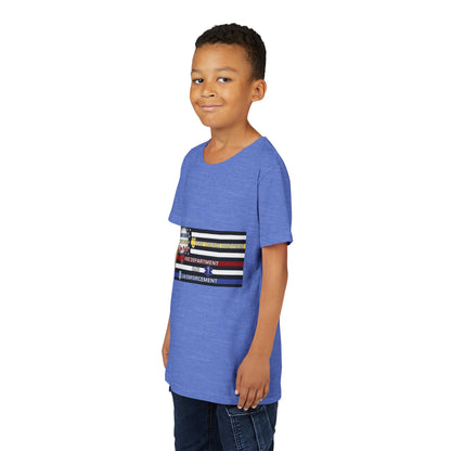 Slow Down Move Over Flag Youth Unisex Short Sleeve Crewneck Tee