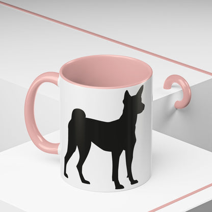 Basenji Silhouette 2-Tone Coffee Mug