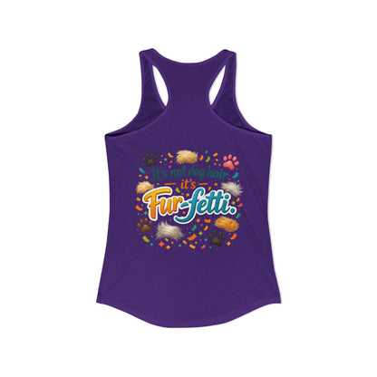 Fur-Fetti Dog Women's Racerback Tank