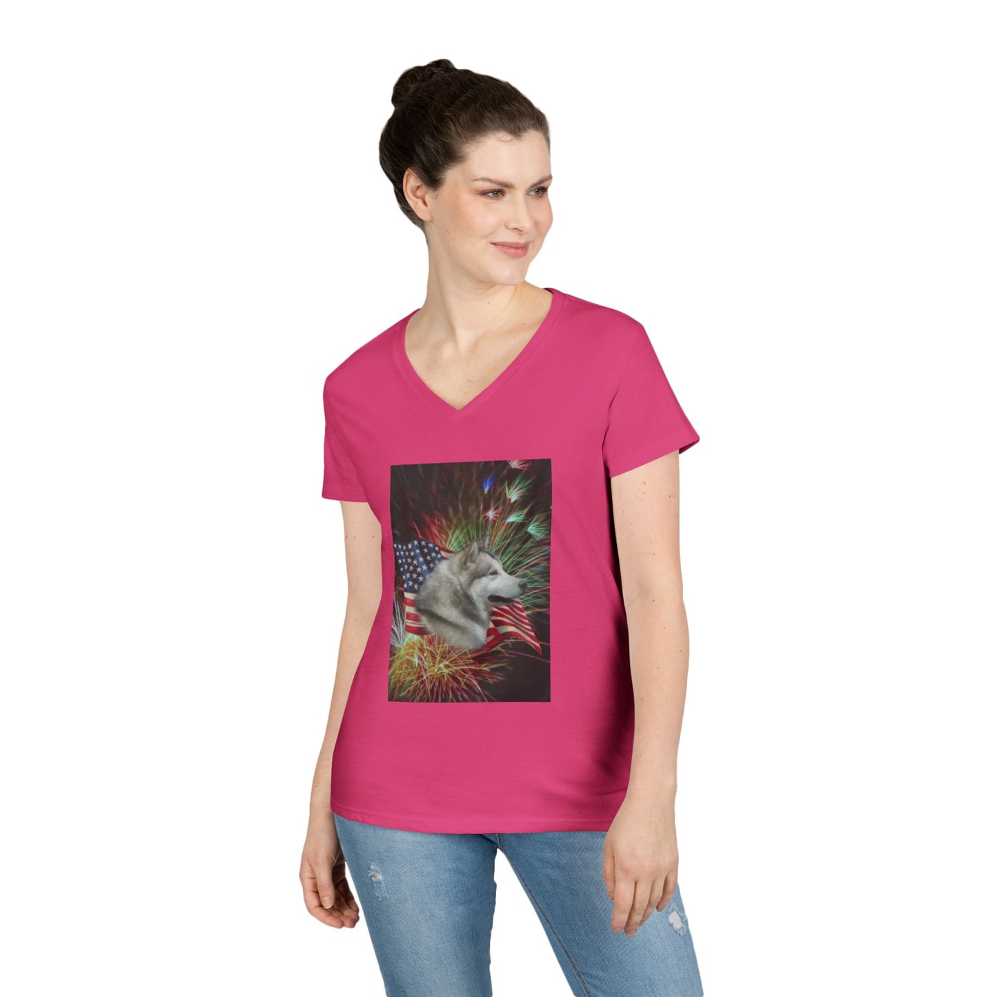 American Malamute Women's V-Neck T-Shirt