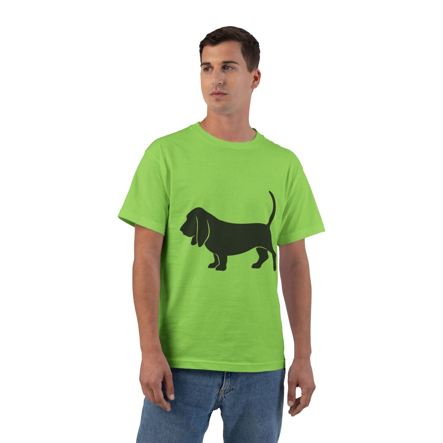 Basset Silhouette Men's Short-Sleeve Crewneck Tee
