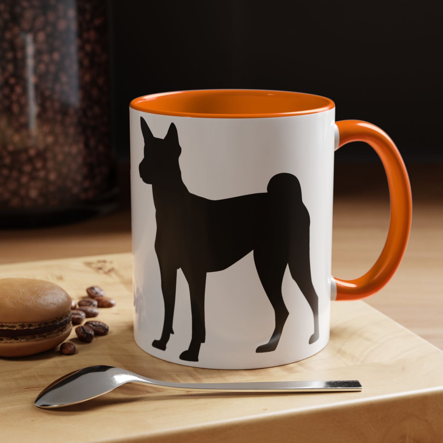 Basenji Silhouette 2-Tone Coffee Mug