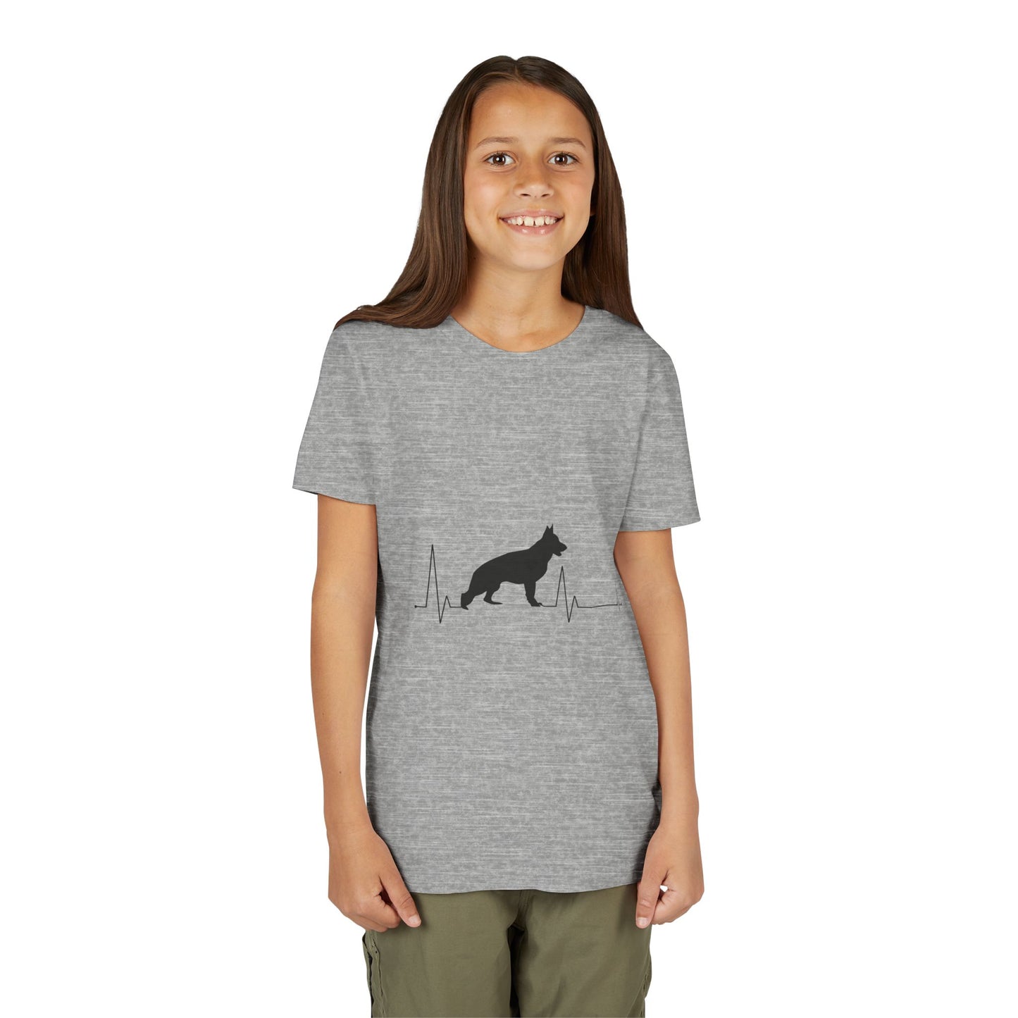My Heart Beats For German Shepherds Youth Unisex Short Sleeve Crewneck Tee