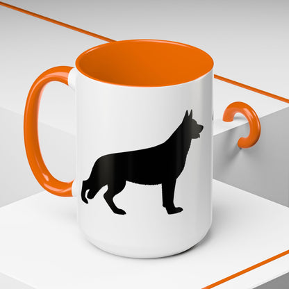 German Shepherd Silhouette 2-Tone Coffee Mug